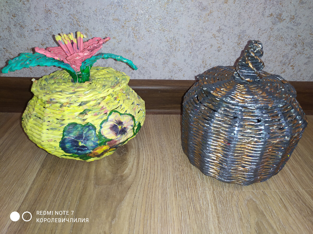 Горшочки из бумажных трубочек