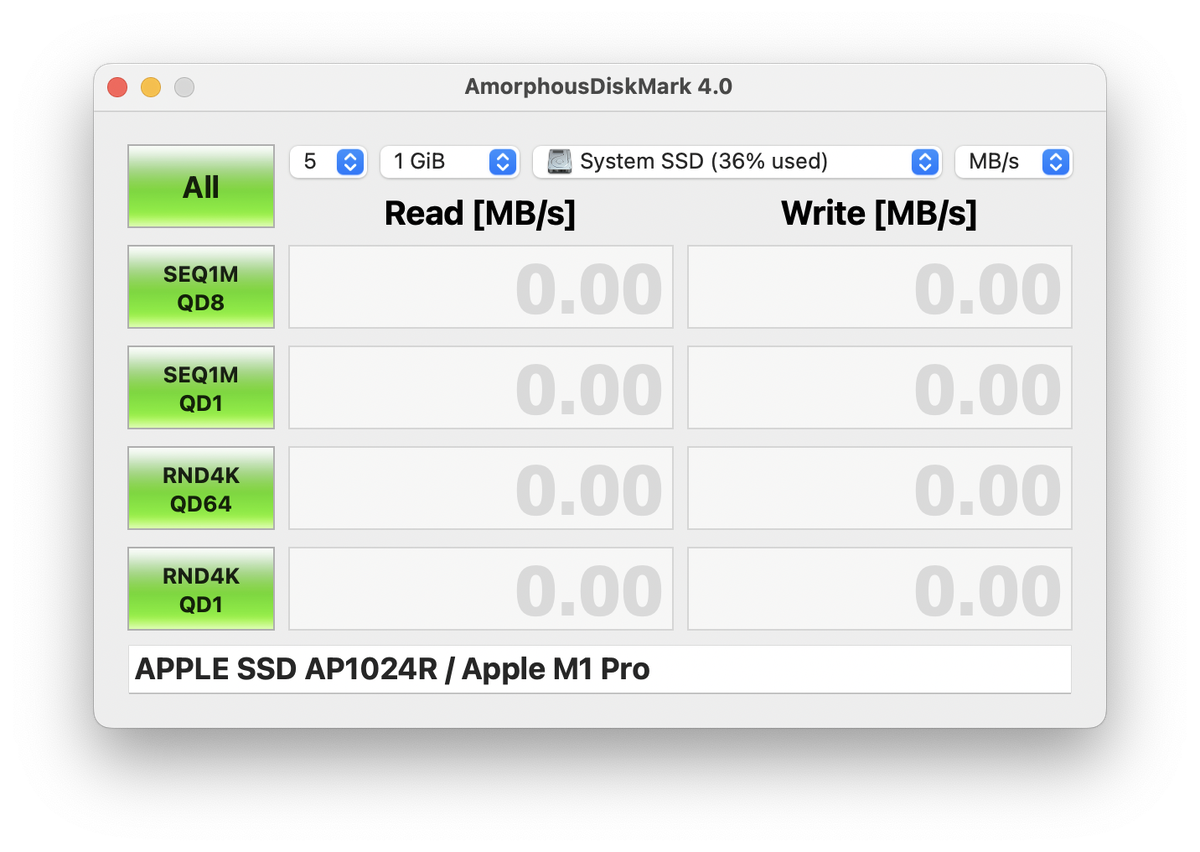 AmorphousDiskMark аналог CrystalDiskMark для MacOS