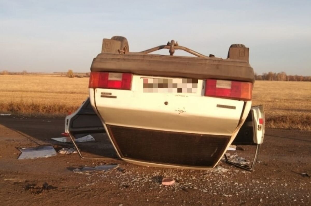    В Омской области пьяный водитель опрокинулся посреди дороги
