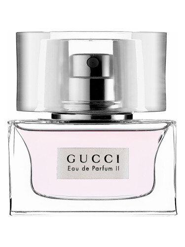 Gucci Eau de Parfum II Gucci — это аромат для женщин, он принадлежит к группе цветочные фруктовые. Gucci Eau de Parfum II выпущен в 2004 году. Gucci Eau de Parfum II был создан Antoine Maisondieu и Daniela (Roche) Andrier. Верхние ноты: Черная смородина, Красные ягоды, Почки черной смородины, Горький апельсин и Мандарин; средние ноты: Ежевика, Пион, Фиалка, Фрезия, Жасмин и Ландыш; базовые ноты: Кедр, Мускус и Гелиотроп.