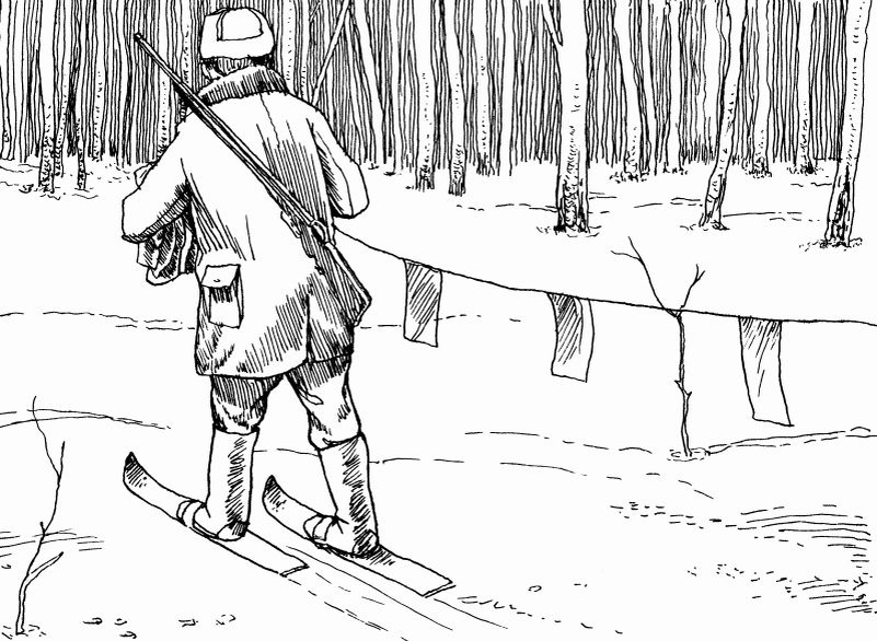 Зимняя облавная охота с флажками. 