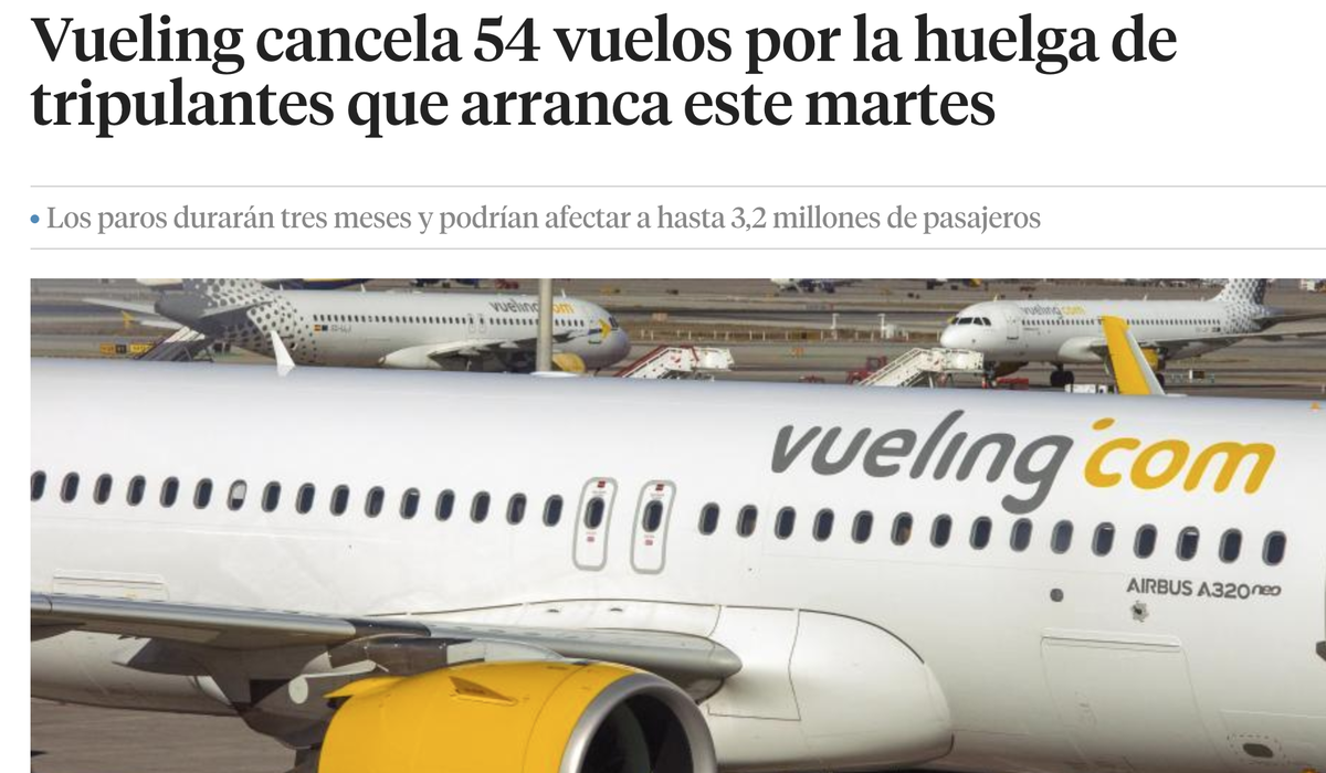 Se puede cancelar un vuelo de vueling