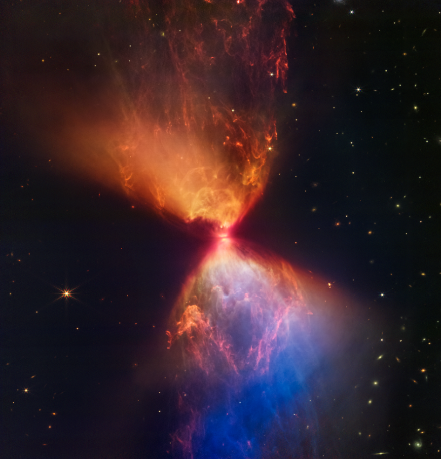 Протозвезда L1527 находится в центре образования, похожего на песочные часы