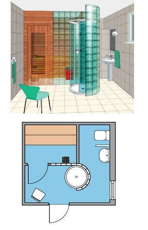 Дизайн ванной комнаты с сауной