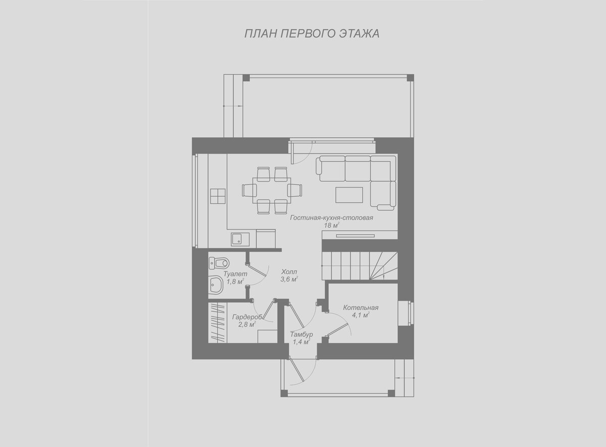 Проект дома 36 кв м