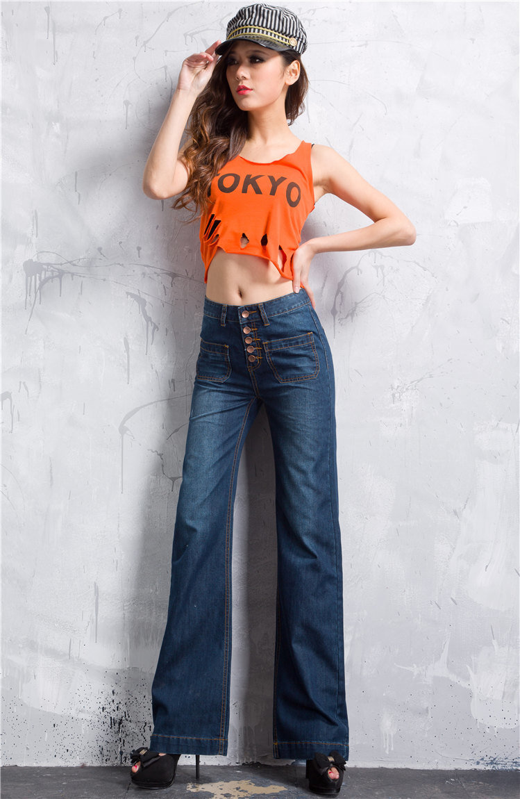 Джинсы с открытым топом