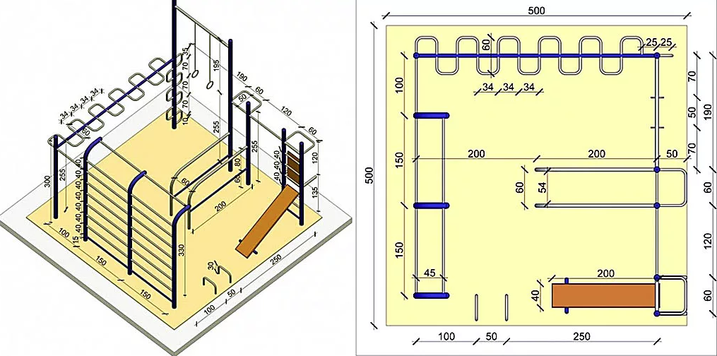 Расстояние детских площадок. Схема воркаут площадки. Спортивная площадка чертеж. Чертеж спортплощадки. Детские спортивные площадки чертежи.