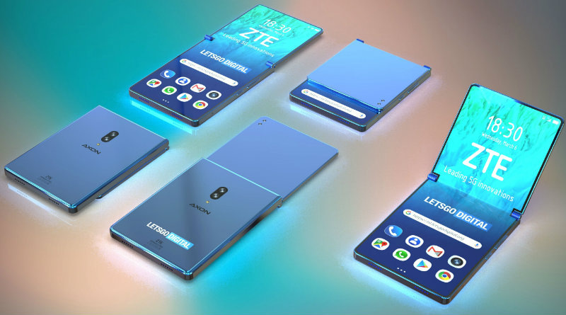 Китайская компания Royole, выпустившая первый коммерческий гибкий смартфон под названием Flexpai, а также другие производители постепенно осваивают выпуск подобных устройств, например, Samsung с ее Galaxy Fold и Huawei с Mate X. 
Но еще до них у ZTE был Axon M с двумя экранами. Это не был полноценный смартфон с единым изгибающимся дисплеем, но китайский производитель работает и над таким решением. По крайней мере, компания оформила патент на подобный складной телефон.