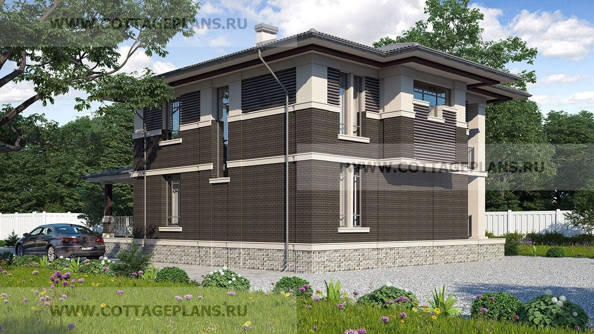 2-й и 3-й фасады дома. Источник фото: https://www.cottageplans.ru