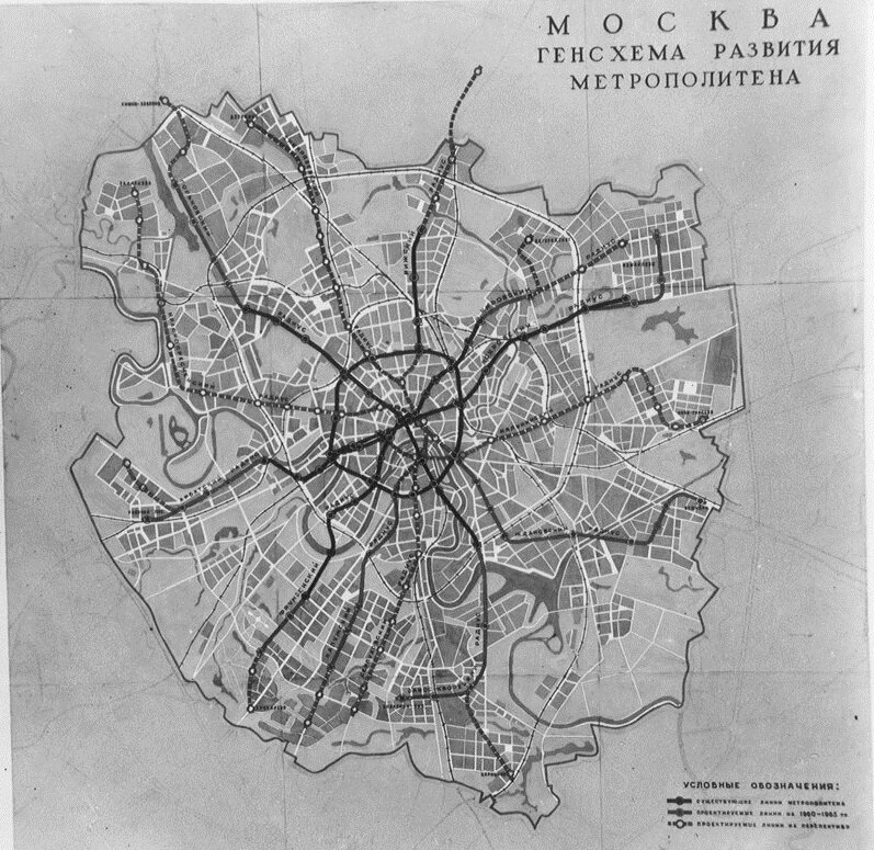 Карта метро москвы 1970 года