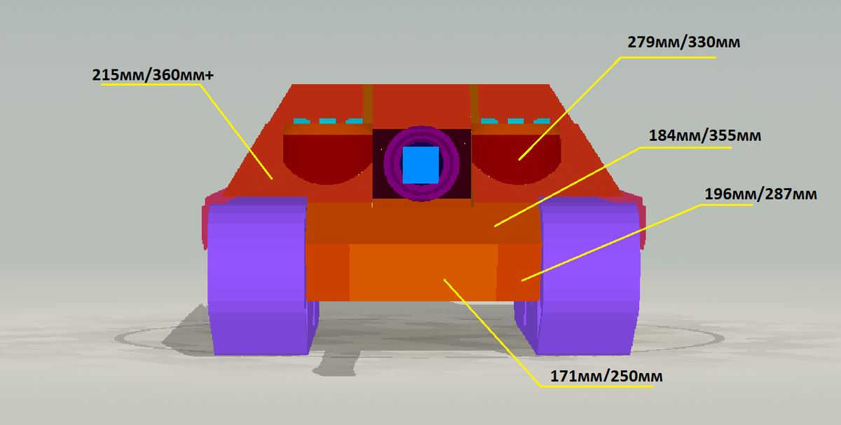 FV217 Badger. Схема бронирования.
