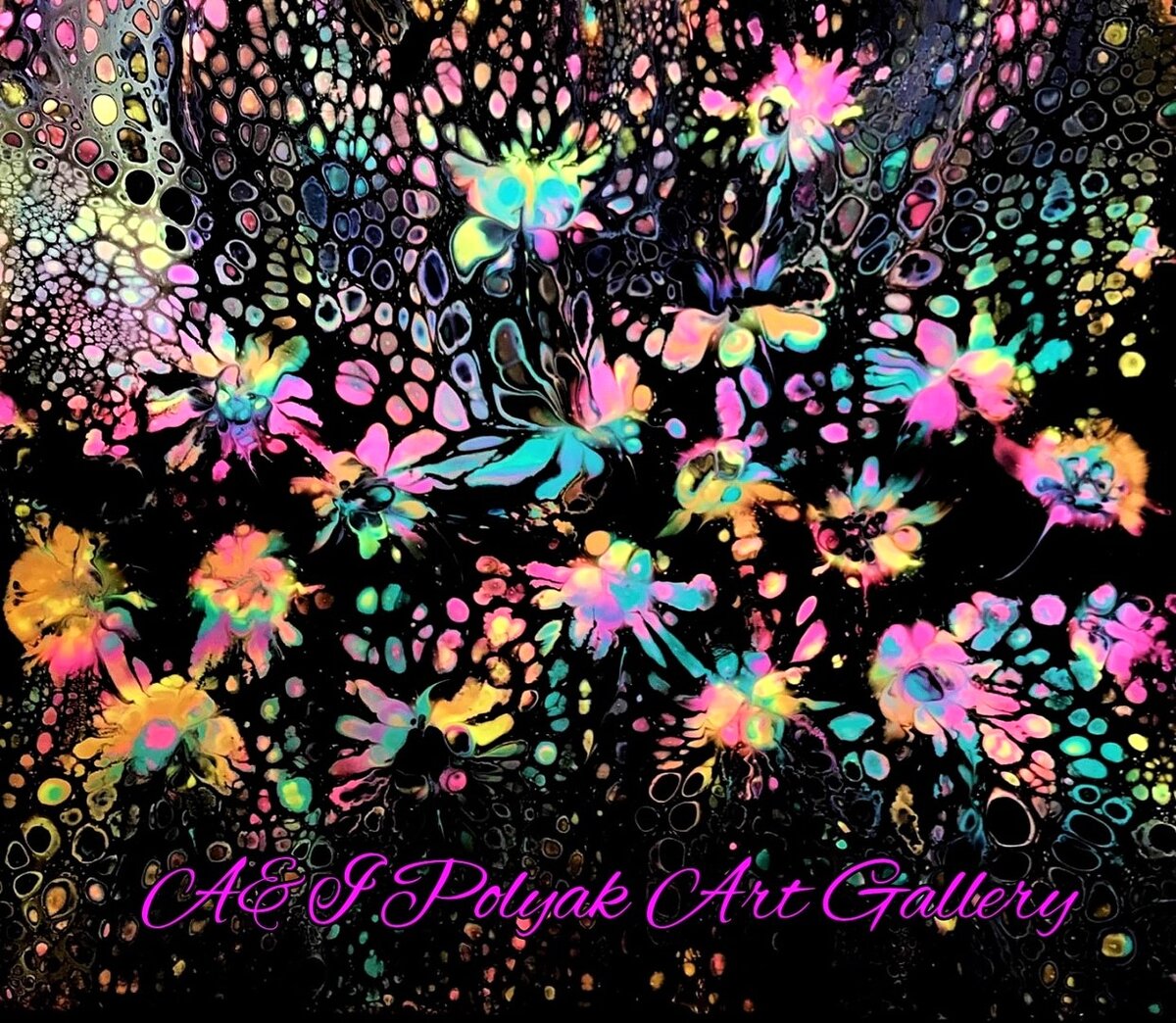 Floral Abstraction Acrylic,fluid art. Canvas 55*46. Artist Alexey Polyakov 