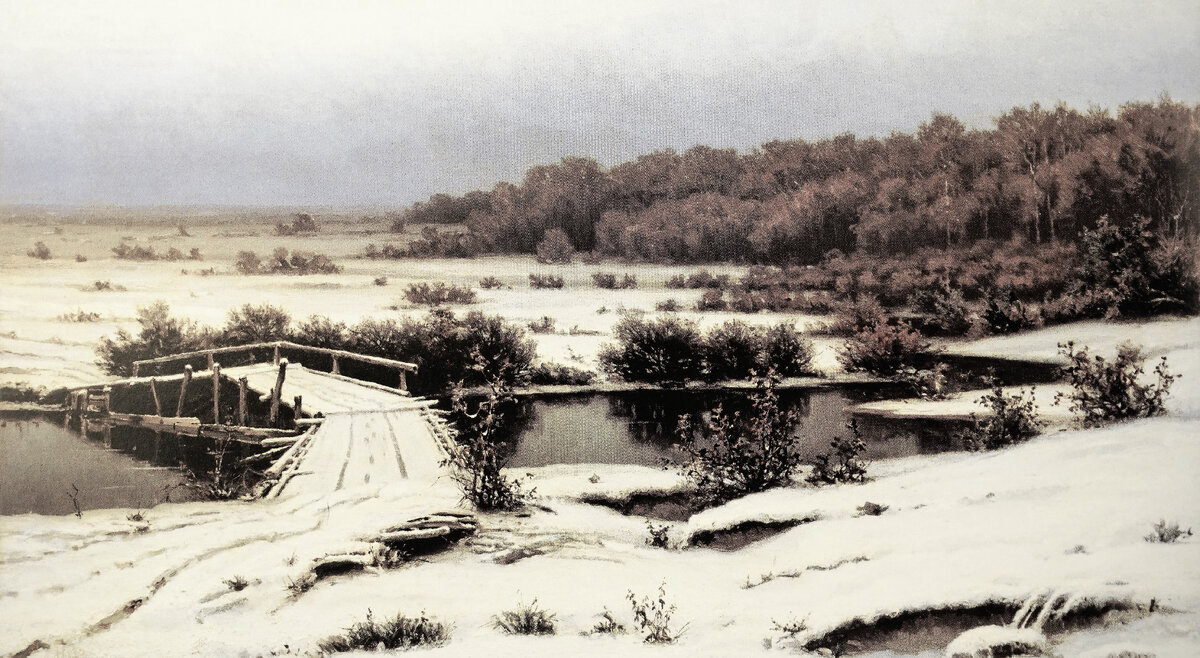Ефим Волков  (1844-1920).Ранний снег.1883.ГТГ.