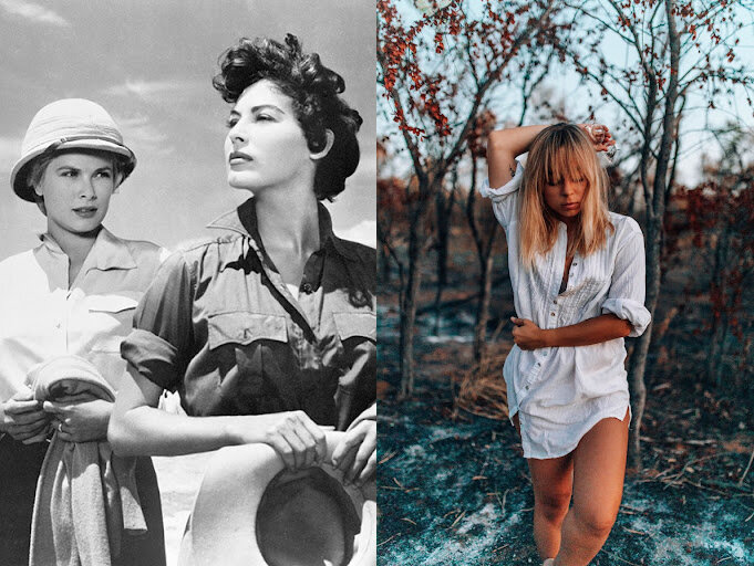 Мужская рубашка на женщине в прошлом столетии и сегодня