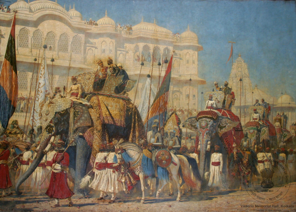 Василий Верещагин, Шествие слонов, ок. 1876 г., холст, масло. ок. Источник: Цифровой репозиторий Музеев Индии. 