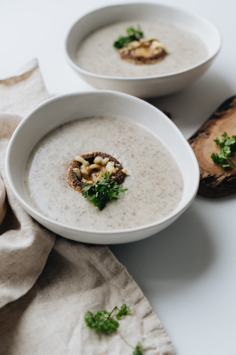 Пример подачи Крем-супа из шампиньонов
