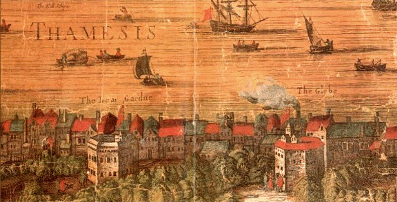Вид Лондона с театром «Глобус», Висхер, 1616 год. Источник: pinterest.com