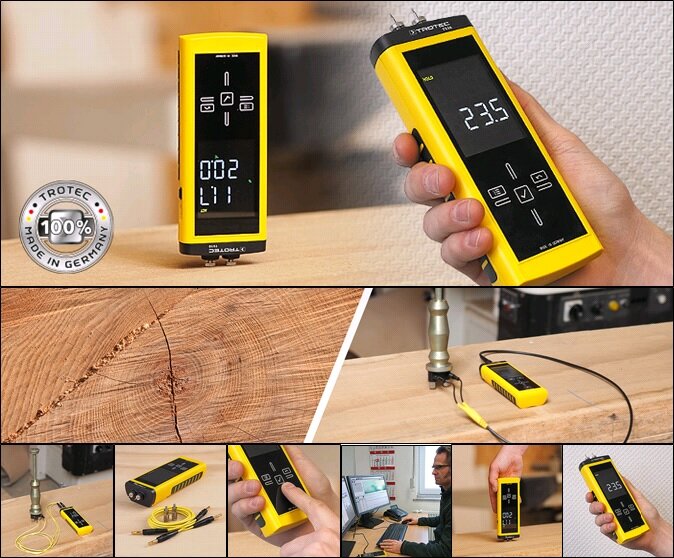 Кондуктометрический метод измерения влажности материала с приборами Trotec T510 и Trotec Т3000. 