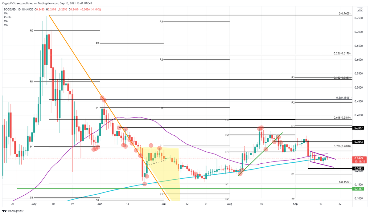 Дневной график DOGE / USD 