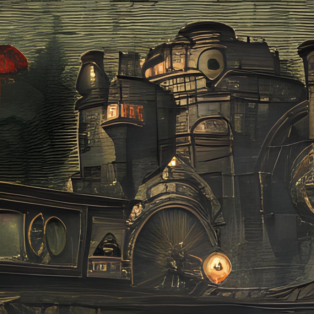 Примерно так должен выглядеть мир стимпанка по представлениям нейросети