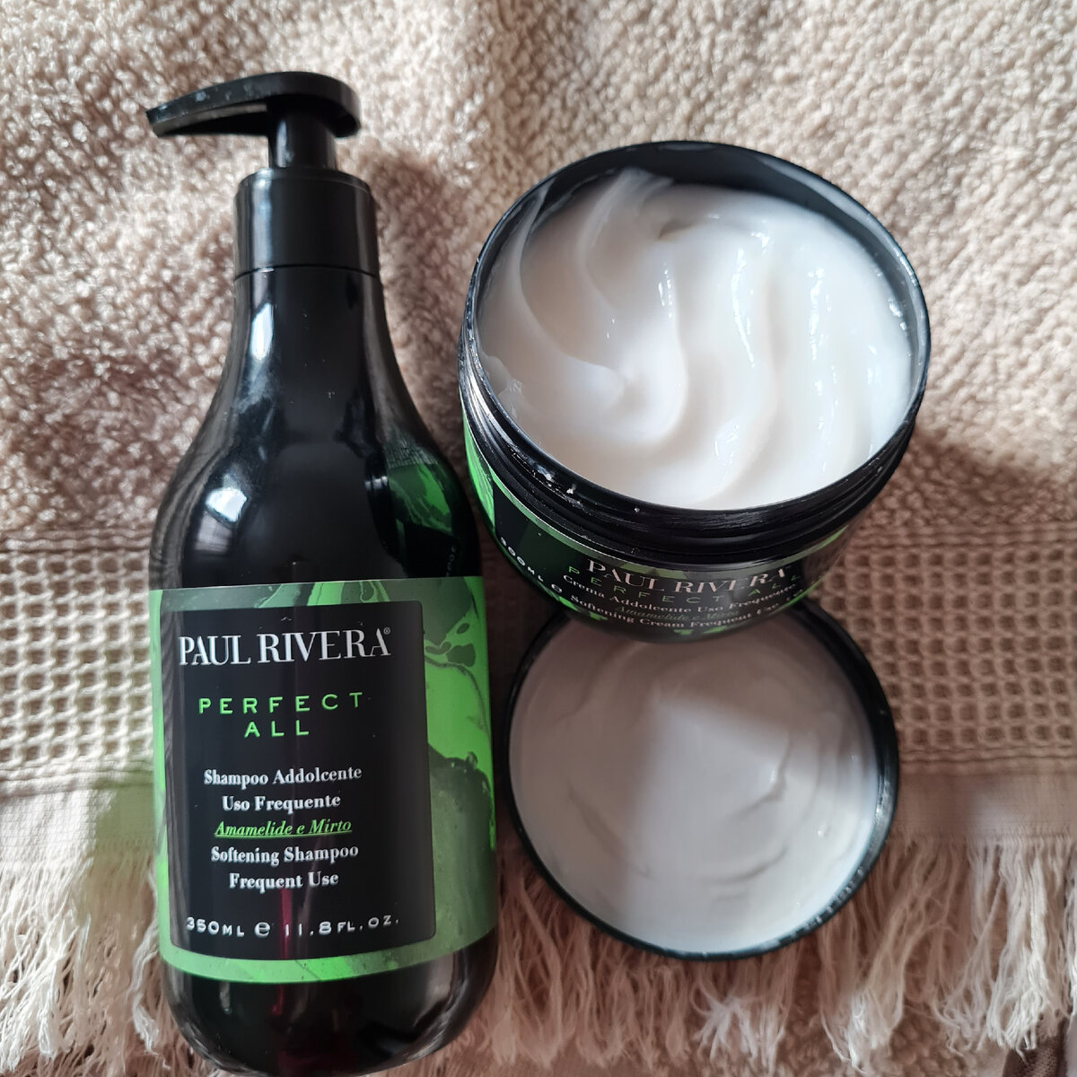 Фото автора. В состав данных шампуня и крема входят экстракты гамамелиса и мирта, которые создают видимый результат после первого мытья. 