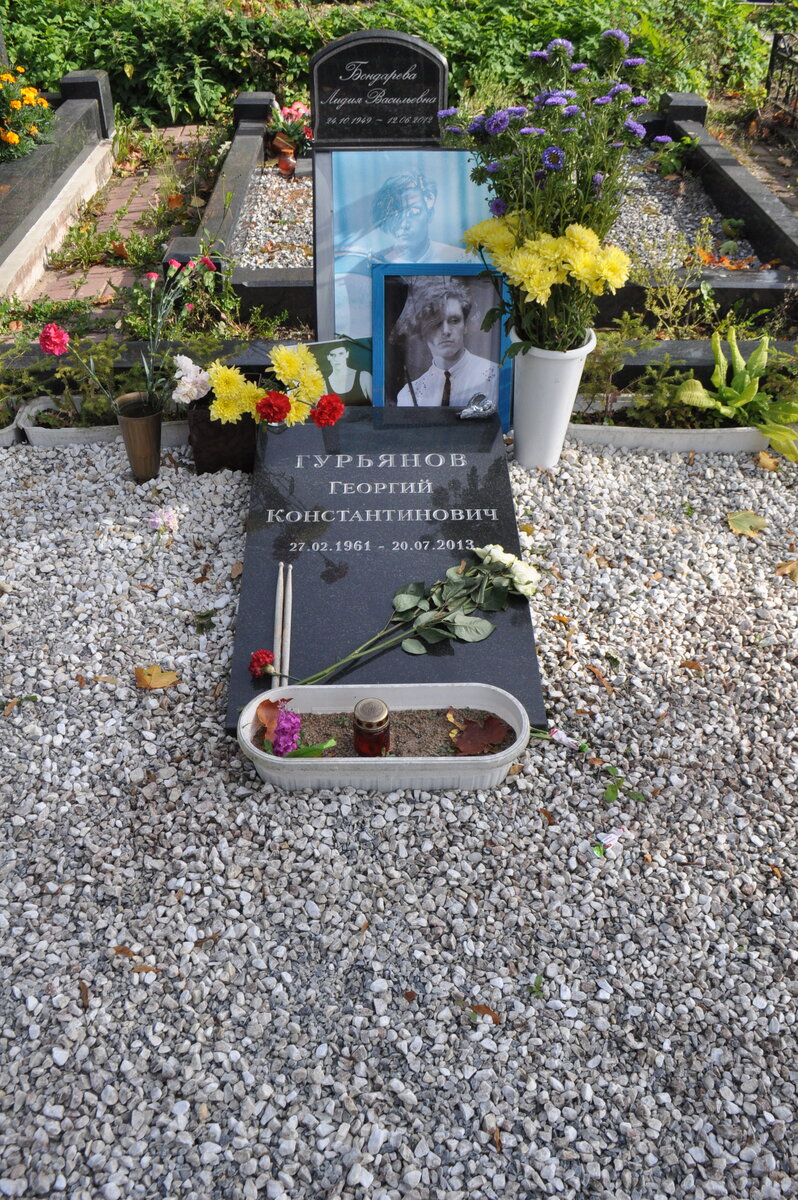Гурьянова похоронили. Могила Георгия Гурьянова. Могила Гурьянова на Смоленском. Могила Гурьянова на Смоленском кладбище.