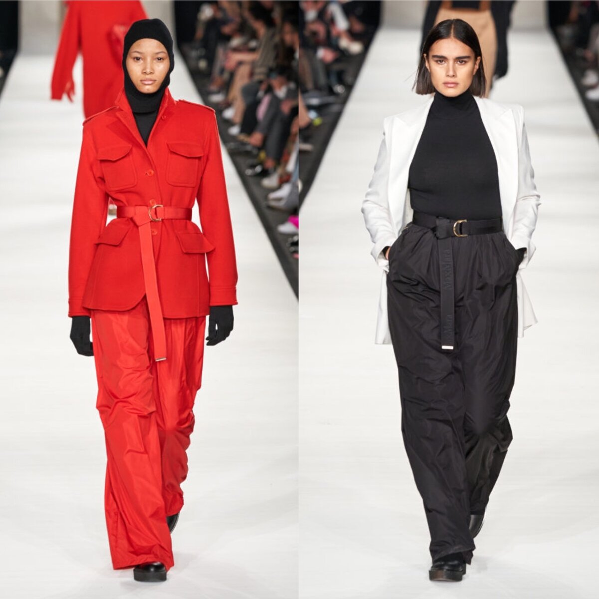 Лыжные брюки в сочетании с блейзером (фото www.vogue.ru, коллаж автора)