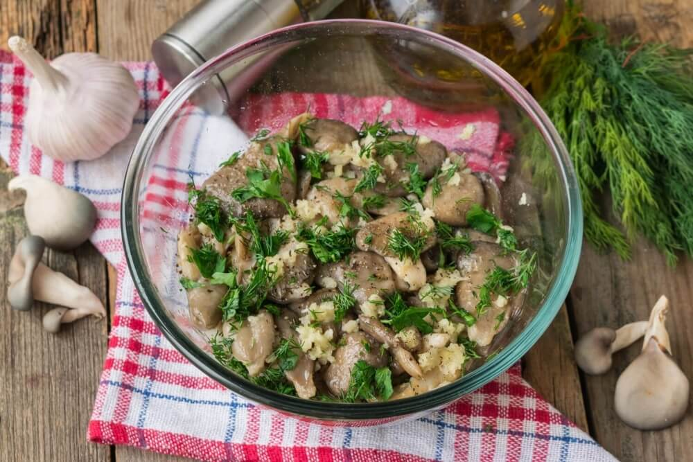 Грибы с чесноком и укропом рецепт. Блюда из вешенок. Вешенка блюдо. Вёшенки в чесночном маринаде. Вешенки с чесноком.