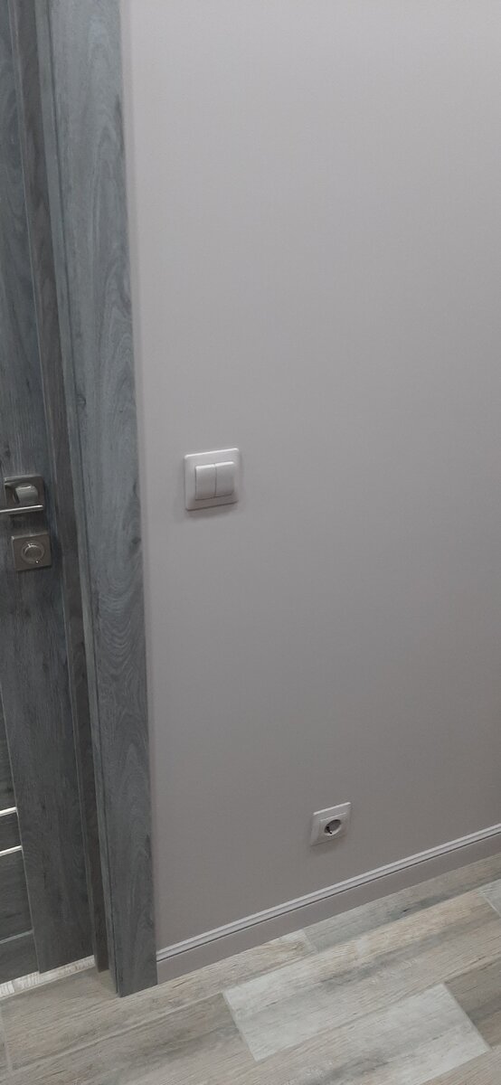 Розетка, выключатель и плинтус, заказчику очень понравилось