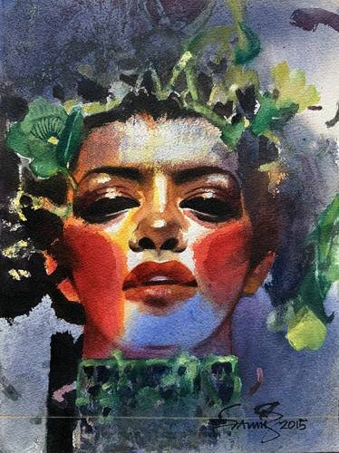 ���������. ��������: https://www.myindianart.com/samir-mondal/water-color-on-arches-paper/princess/6135