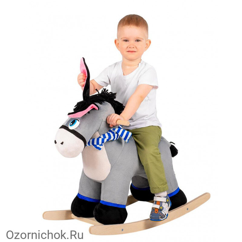 Деревянная детская игрушка лошадка-качалка