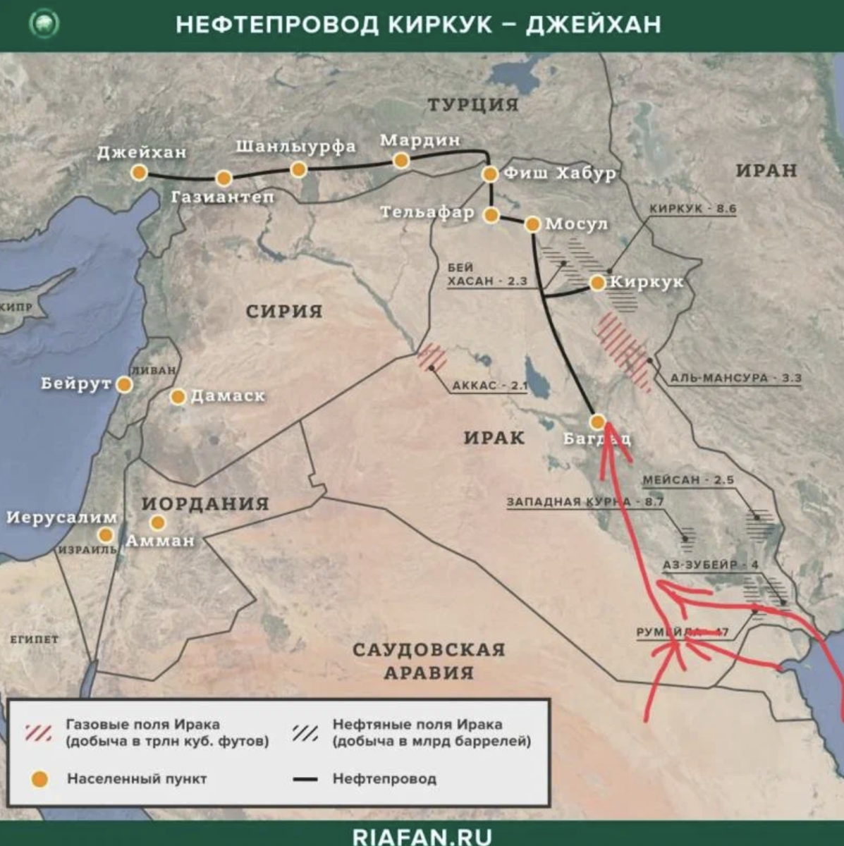 Карта нефтяных месторождений сирии