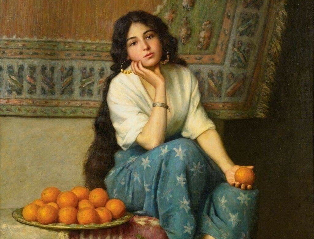 "Продавщица апельсинов", худ. Enrique Serra y Auque