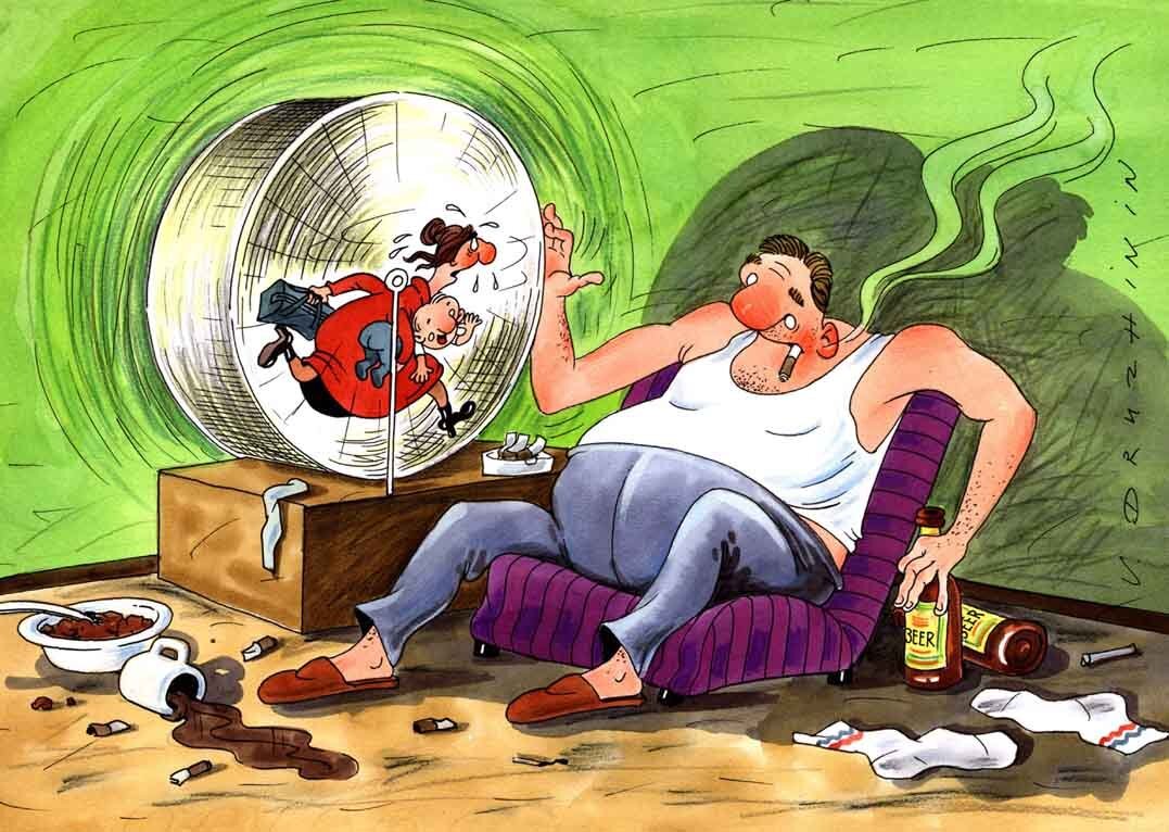 Пример правильного и качественного страдания фигнёй. Правда, тут главный вопрос не в том, кто именно среди них страдает, а кто наслаждается. Главное, ЗАЧЕМ? Зачем важные дела типа воспитания ребёнка разбавлять какой-то дичью?