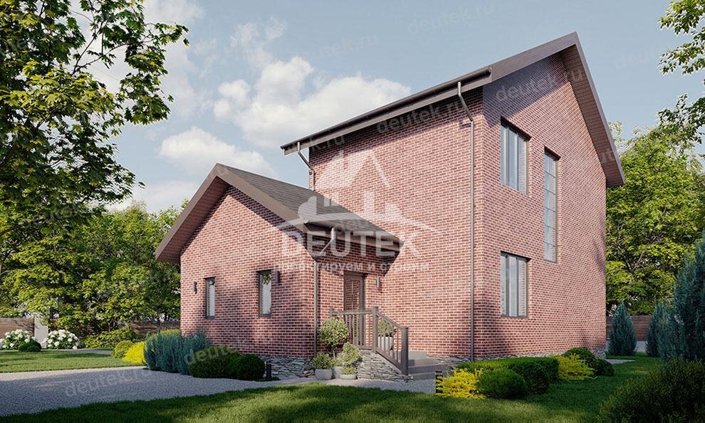 Проект двухэтажного дома 195 м2 с верандой - SRK-18