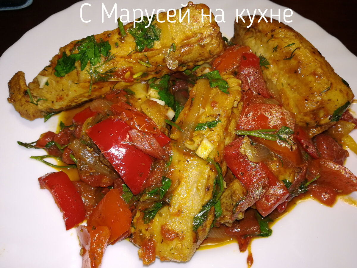 Свиные рёбрышки тушёные с овощами и зеленью. | С Марусей на кухне | Дзен