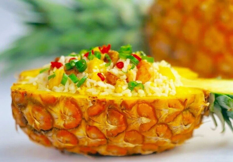 Фаршированные ананасы с курицей и рисом в духовке простой рецепт пошаговый