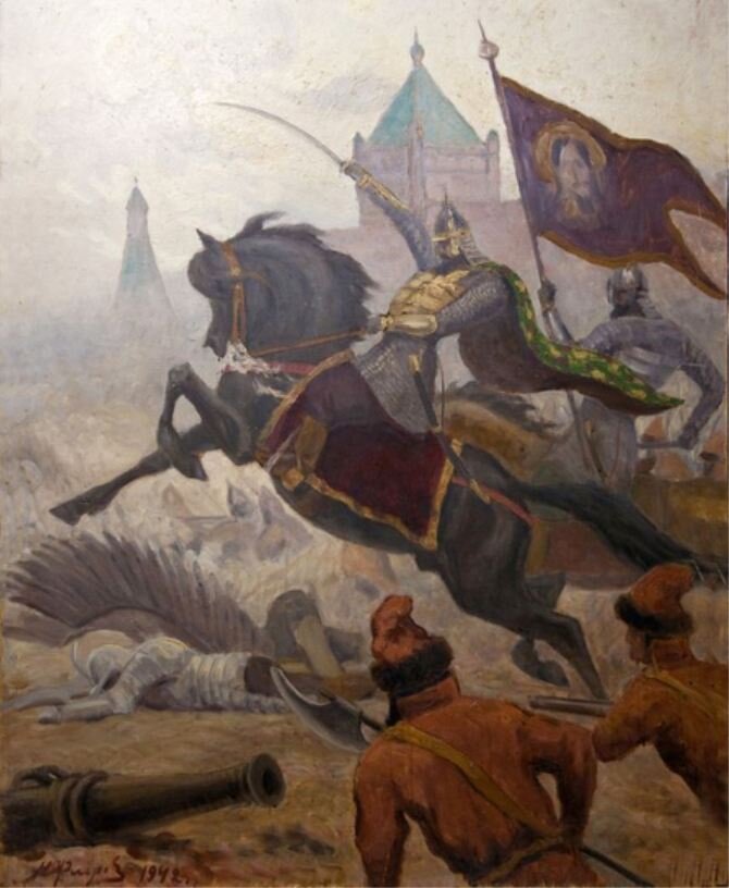 К.К. Флеров. Минин и Пожарский. 1942 г. 