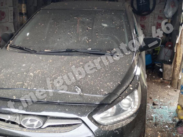 Последствия обстрела села Гуево Курской области со стороны ВСУ. Фото © Телеграм-канал Романа Старовойта