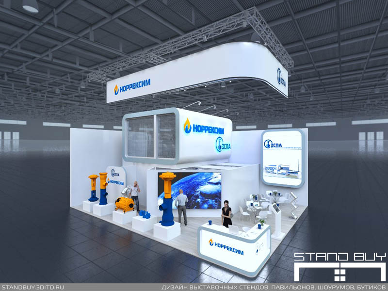 Проект выставочного стенда компаний "ЗСПА" и "Норрексим". Архитектор - Павел Сапов.