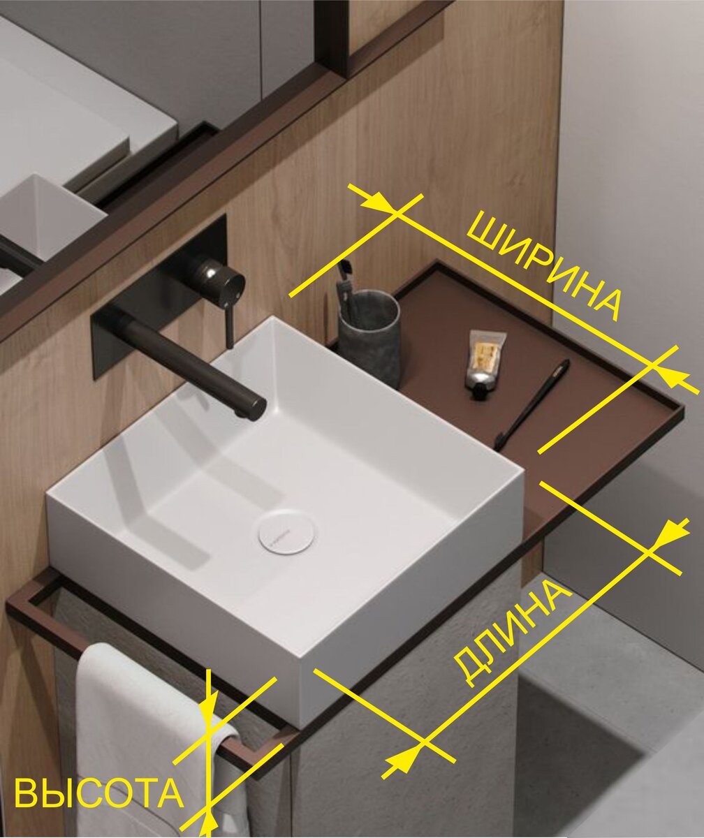 Высота тумбы для накладной раковины в ванную комнату