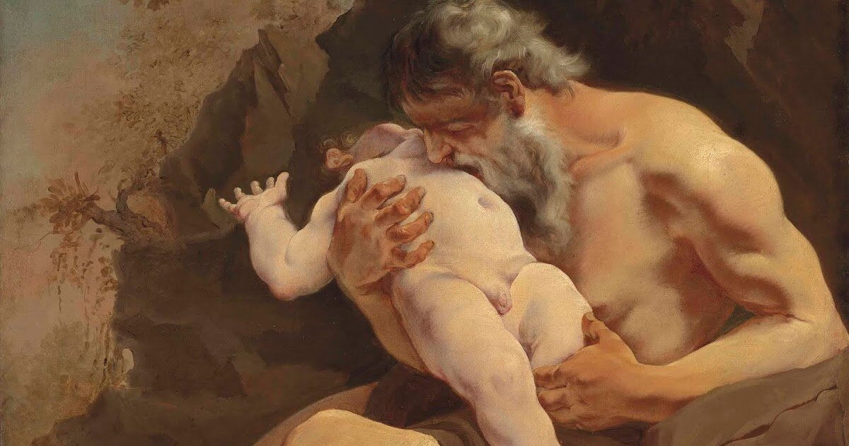 Папа Зевса, древнегреческое божество Кронос (у римлян - Сатурн) пожирал своих детей, так как ему было предсказано, что один из них его свергнет. Не помогло, естественно...