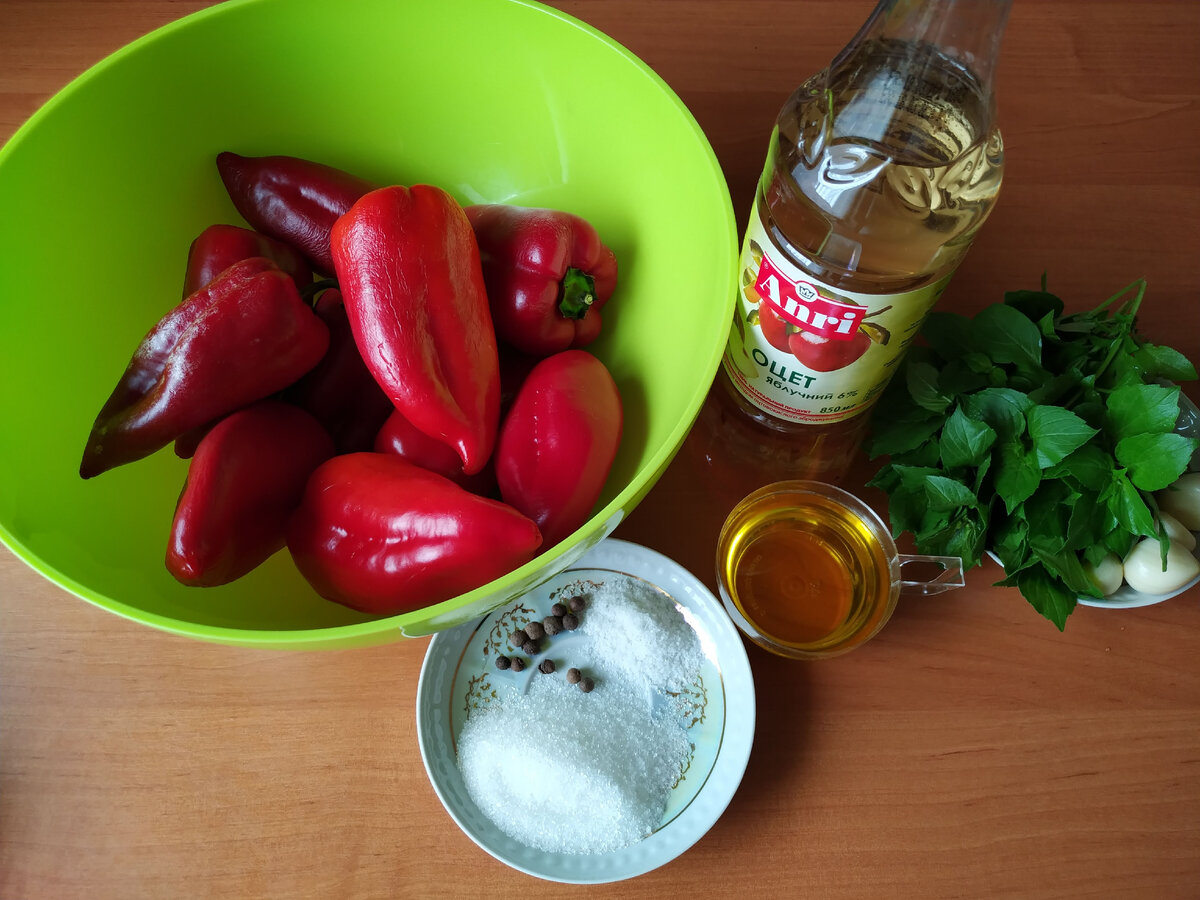 Ингредиенты для приготовления маринованного болгарского перца