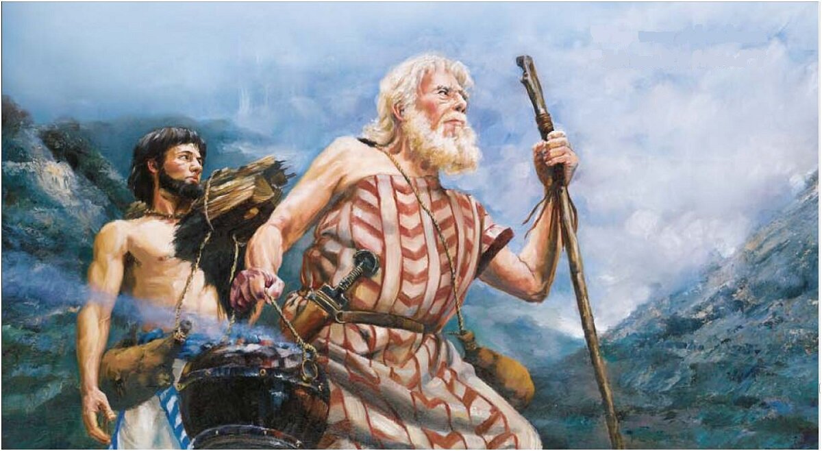 Авраам с Исааком на пути к горе Мориа (Быт 22:1-14)