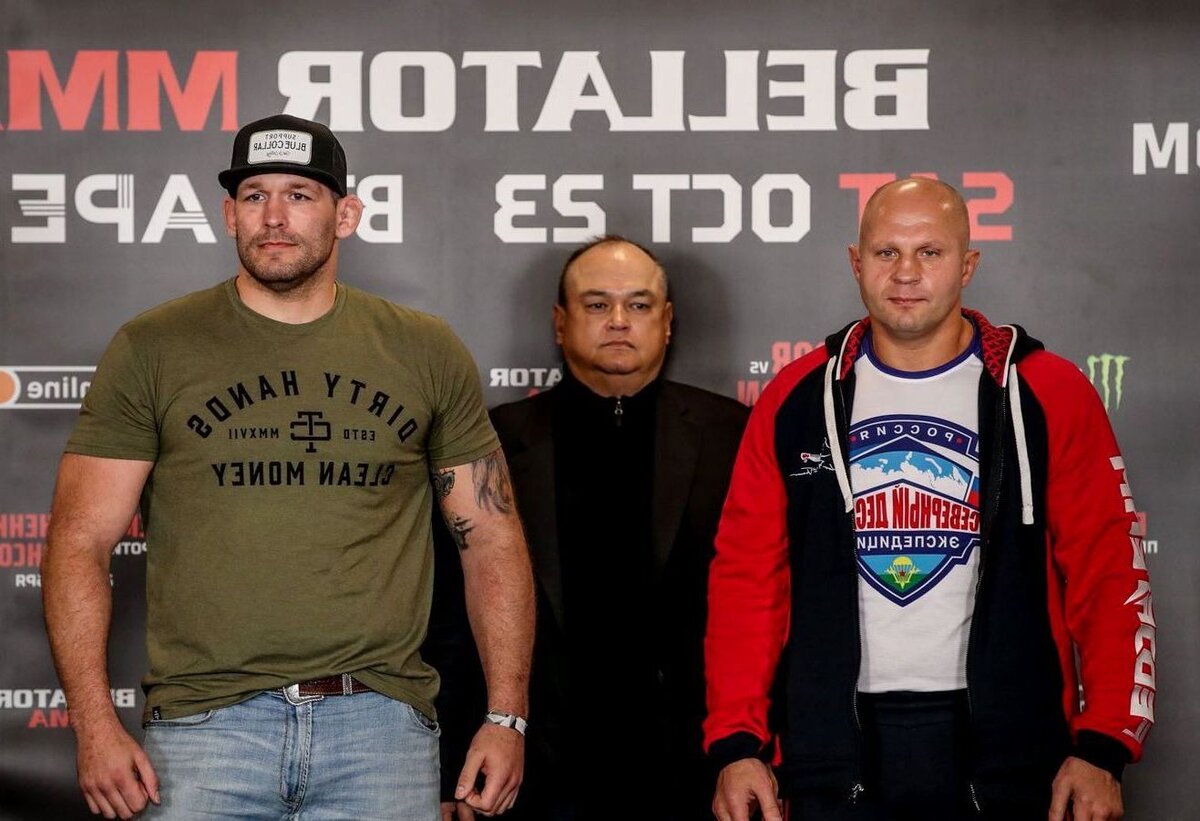 Тимоти Джонсон и Федор Емельяненко на пресс-конференции