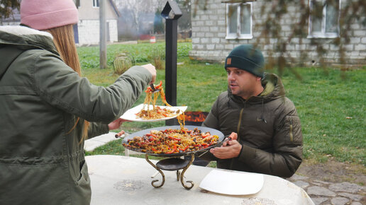 Беру обычный биг бон и морепродукты. Готовлю вкусный обед на садже(делюсь рецептом)