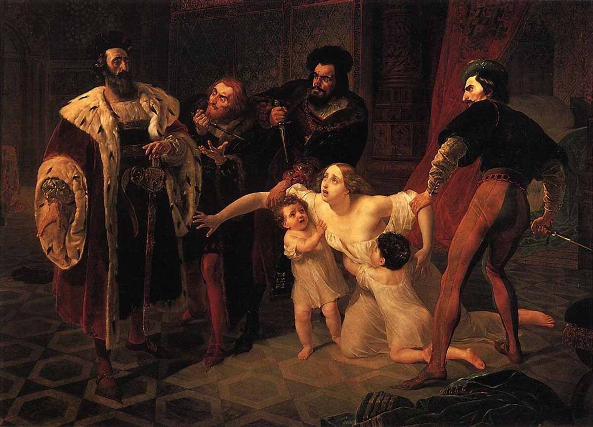 Убийство Инесс де Кастро. Автор: Карл Павлович Брюллов - http://fotki.yandex.ru/users/med-yuliya/view/175568?page=29, Общественное достояние, https://commons.wikimedia.org/w/index.php?curid=9654568