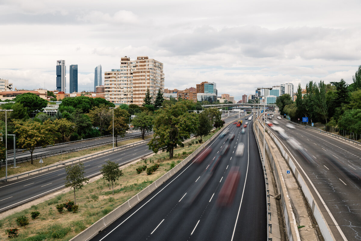 Автомагистраль Мадрида. The Madrid m30 motorway,. Шоссе m12. City Highway Madrid.