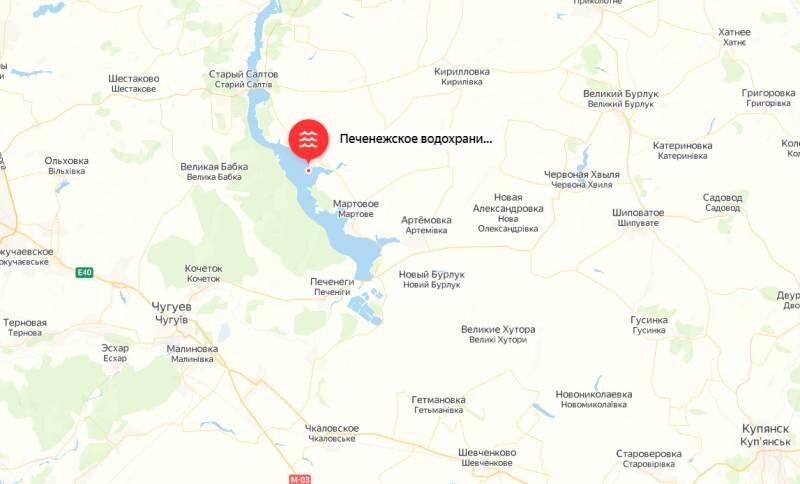 Харьковское водохранилище на карте Украинская сторона заявила о ракетных ударах по дамбе в Харьковской области Воен