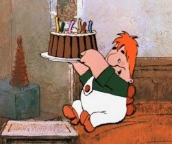 — Привет, Малыш! Чем будешь угощать?
— Пирогом.
— С чем?
— С восемью свечками.
— Ну, нет, это я не ем, что такое, один пирог и восемь свечей. Лучше так: восемь пирогов и одна свечка!